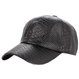 CHROME CRANE CB037 Men's Hat, Cap, Crocodile Crocodile Leather, Autumn/Winter, Leather, PU Leather, Fashionable
