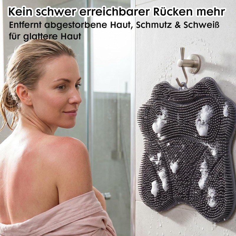 Iyxeo Set of 2 Shower Foot Brush and Back Scrubber