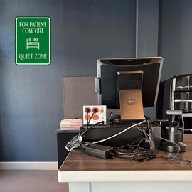 Portrait Round Plus For Patient Comfort – Quiet Zone Wall or Door Sign | Patient-Specific Rooms - Medium