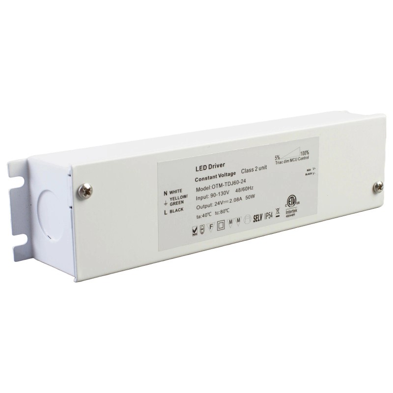 BUILT 24v Dimmable LED Driver ETL 50w Triac class 2