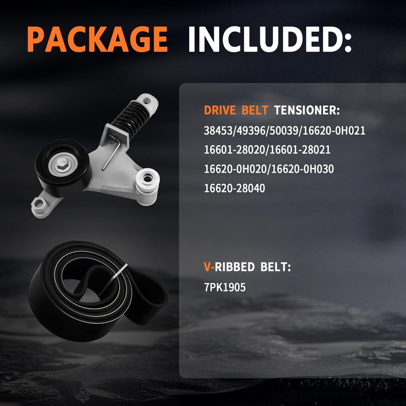 GLOCRORET Belt Tensioner & Serpentine Belt Kit for 2.4L Toyota