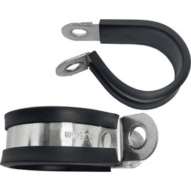 Lumonic 10 x 36 mm pipe clamps with rubber insert, stainless steel V2A, cable clamps for screwing, hose clamp 36 mm, pipe clamps, mounting clamp 3