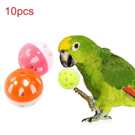 OKONOS 10 Pcs Parrot Bell Ball Toys Colorful Hanging Bird Cage Toys for Parakeets and Cockatiels