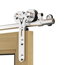 6FT Sliding Barn Door Hardware Kit, Stainless Steel Track for Single Door, Smoothly and Quietly, Fit 36" Door Panel(Y Shape Hanger)