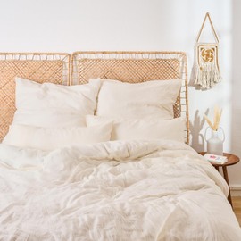 Blumtal Kinderbettwäsche 100x135 cm aus Baumwolle - Musselin Bettwäsche Kinder 100 x 135 cm + Kissenbezug 40x60 cm - Oeko-TEX zertifizierte Bettwäsche Sommer - 100x135 Musselin Bettwäsche Beige