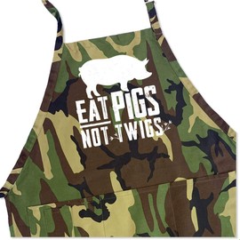 ApronMen, Eat Pigs Adjustable BBQ Apron for Men, Camo, One Size