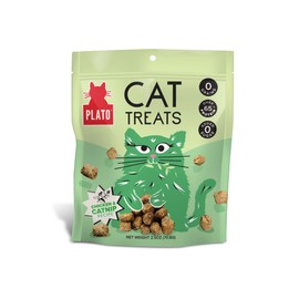 PLATO Pet Treats Air-Dried Cat Treats Chicken with Catnip Recipe, Grain Free, All Natural, Made in The USA, 2.5oz