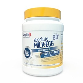 LongLife® Absolute Milk&Egg | 80% proteine di latte e uovo | Con vitamine B e bromelina | Crescita e mantenimento della massa muscolare | Benessere delle ossa | 20 dosi | Vegetariano e senza glutine