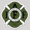 3 Inch Non-Reflective IAFF Dark Green Firefigher Maltese Sticker Decal SSBS1238
