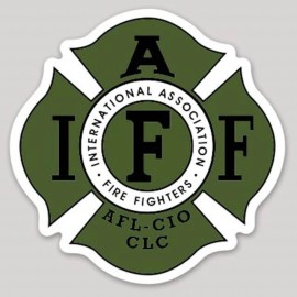 3 Inch Non-Reflective IAFF Dark Green Firefigher Maltese Sticker Decal SSBS1238