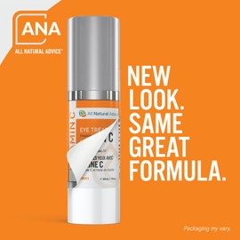 All Natural Advice Vitamin C Eye Cream for Dark Circles, Fine Lines & Lifting Hydration, with Hyaluronic Acid, Organic Jojoba & Vitamin E, Brightening Under Eye Cream (30 ml)