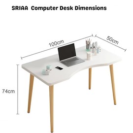 SRIAA Modern Wooden Computer Table, 40" L x 20" W x 30" H inches – Durable and Stylish Desk for Home Office, Bedroom, or Study