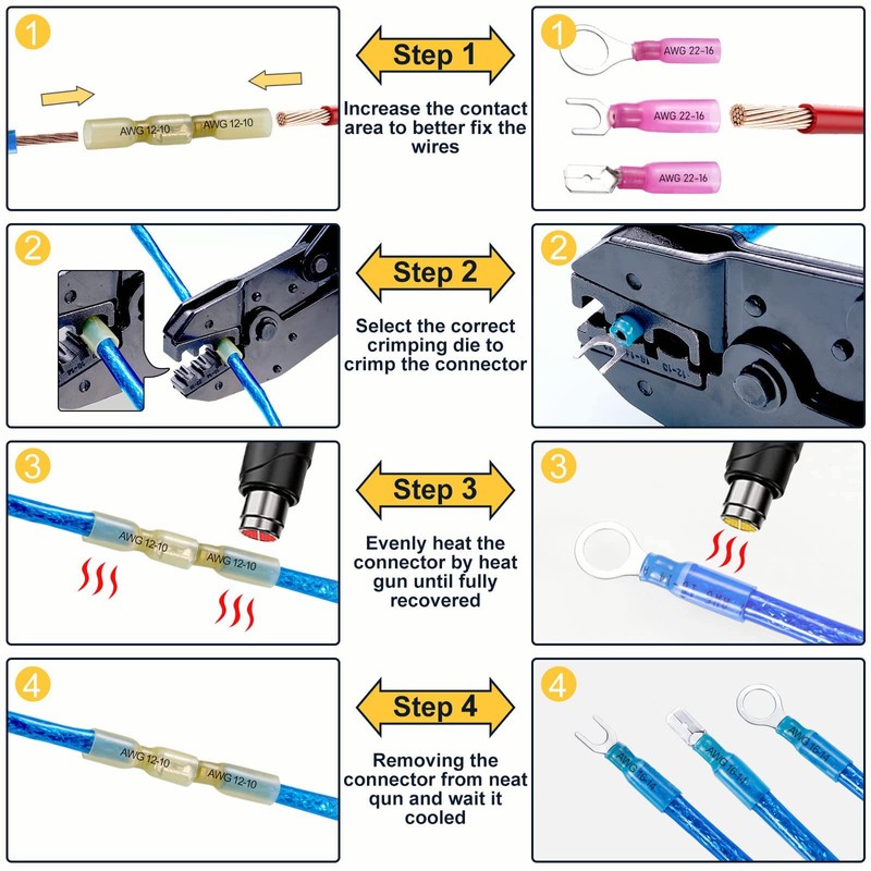620PCS Heat Shrink Wire Connectors Electrical Connectors Kit Wire Connectors