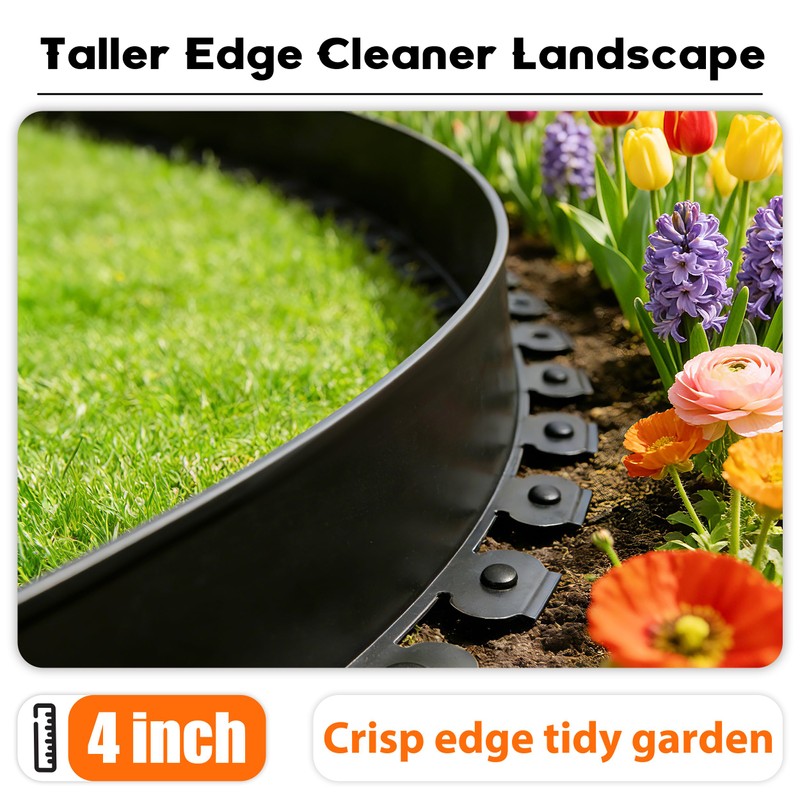ESOHOT 4 inch Tall Landscape Edging Kit 100FT Garden Edging