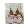 Unbranded Santa Claus w/ Leopard Print Double Sided Christmas Earrings