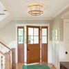 VANZARLA Boho Flush Mount Light Fixture Farmhouse, 3-Light Rustic Hallway