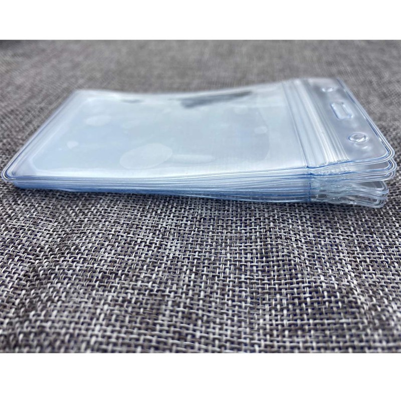 KINGSUM Horizontal Badge Holders Sealable Waterproof Clear Plastic Name Tag