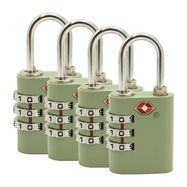 Thrifco 9507002 TSA-Approved 3-Digit Combination Luggage Locks – Lime Green