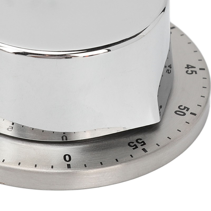 Mechanical Timer Accurate Quiet Counting Loud Alarm Sound Silver Timing