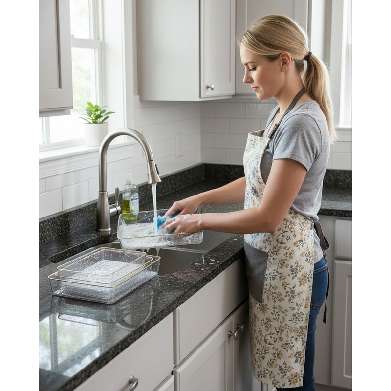 Clear Acrylic Tray, 6 Pack Acrylic Serving Trays Deep Serving