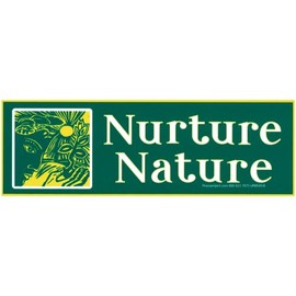 Nurture Nature Environmental Protection Small Laptop Car Bumper Sticker Water Bottle Bike Locker Skateboard Decal 5.25-by-1.75 Inches (Vinyl Sticker)