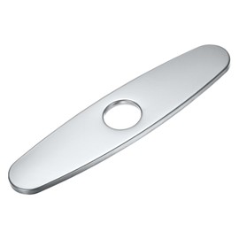 M METERXITY Faucet Deck Plate, 10 Inch 304 Stainless Steel Oval Hole Cover Deck Plate Escutcheon for Bathroom/Kitchen Sink Faucet [Electroplating Silver Tone ]