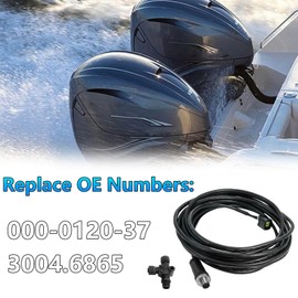 Engine Interface Cable NMEA2000 Connection with T Connector for Yamaha Outboard 2006 & Newer, Replace # 000-0120-37, 3004.6865-4.5 m (4.5m/15ft)