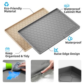Winisok Silicone Under Sink Mat 22" x 22", Kitchen Essentials and Gadgets, Shelf Liner and Cabinet Protector, Home Organizers and Storage, Waterproof Bathroom Tray
