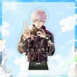 Fukujin Anime Gojo Satoru Figure,Acrylic Stand Desktop Ornament Display Standing Figure Multicolour (A)