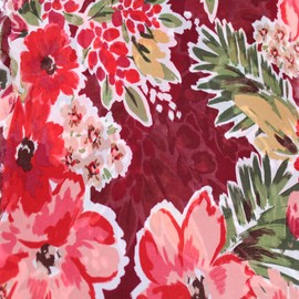 STYLISH FABRIC 58" Wide Printed Hi Multi Chiffon Washed Fabric by The Yard-Soft Material-Apparel, Draperies, Headband, Accessories, Home Decoration, School & DIY Project, Burgundy Peach 1 Yard