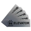 Basic Elevator Sign (Brushed Silver) - Large - (5 Pack)