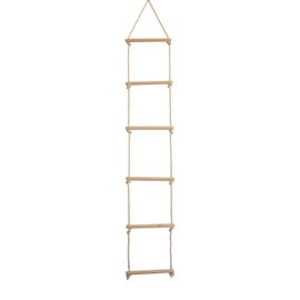 Emwe 22071 Sturdy Rope Ladder for Children Made of Wood with 6 Rungs 75 kg Load Capacity Quality Product