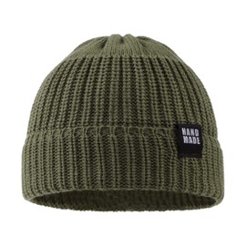 JANGANNSA Simple Knitted Baby Beanie Hip-Hop Boys Winter Hat Toddler Kids Bonnet for Girls Warm Bonnet (Black+Light Gray+Army Green, M)