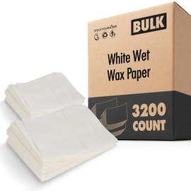 Paper Sandwich Bags Bulk Wax Paper (3200 Pack) 7" x 6" x 1" Grease Resistant White Glassine Bags for Bakery Cookies, Candy, Snacks, French Fries