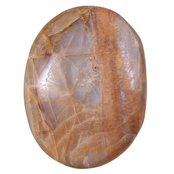 KYEYGWO Irregular Orange Moonstone Palm Worry Stone Polished Crystals and