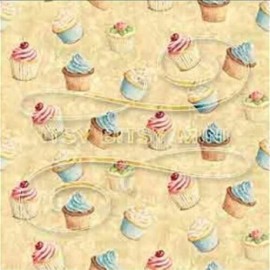 Itsy Bitsy Minis Dollhouse Miniature Wallpaper - Cupcake Toss 1:12 Scale - Itsy Bitsy Minis #2155