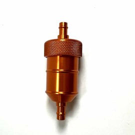 In-line Aluminum Fuel Filter - 1/4" OD & .14" ID - GOLD - Fits Scooters, Motorcycles, ATVs, Dirt Bikes, Go Karts, Dune Buggies, & More! [4021A3]