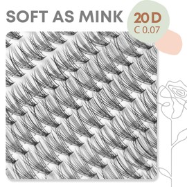 WONSIS Lash Clusters, Individual Lashes, 240 Pcs 20D Individual Lash Extensions, Volume Soft Lightweight Reusable DIY Eyelash Extensions, Thickness 0.07mm C Curl False Eyelashes 8/9/10/11/12mm