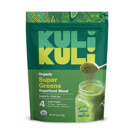 Kuli Kuli Green Power [6 Oz] Super Greens Polvo Nutriente Denso Moringa, Hierba De Trigo, Brócoli Y Hierba De Cebada Mezcla 100% De Superalimentos Orgánicos A Base De Plantas Posder Proceden