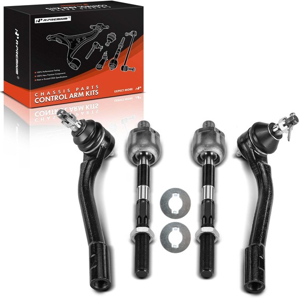 A-Premium Set of 4, Front Inner & Outer Tie Rod