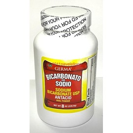 Sodium bicarbonate 100% Germa ( 8 oz ) Sodium Bicarbonate Antacid Oral Powder - Bicarbonato de Sodio
