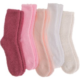 MOGGEI Fuzzy Socks for Women Men Winter Fluffy Warm Thick Cozy Comfy Sleep Super Soft Fluffy Fleece Cabin House Plush Gift Socks Stocking Stuffers(Bright Colors,L)