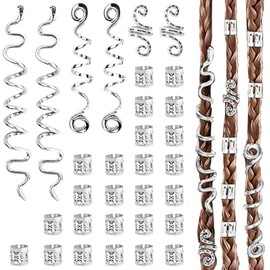 31 Pieces Silver Hair Locs Adjustable Hair Rings and Charms | Dreadlocks Braids Metal Hair Clips Beads Clip Decorations Accessories for Men Women