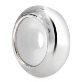 1 Pc Queenberry Sterling Silver Round Stopper with Rubber Bead for European charm Bracelets Necklaces