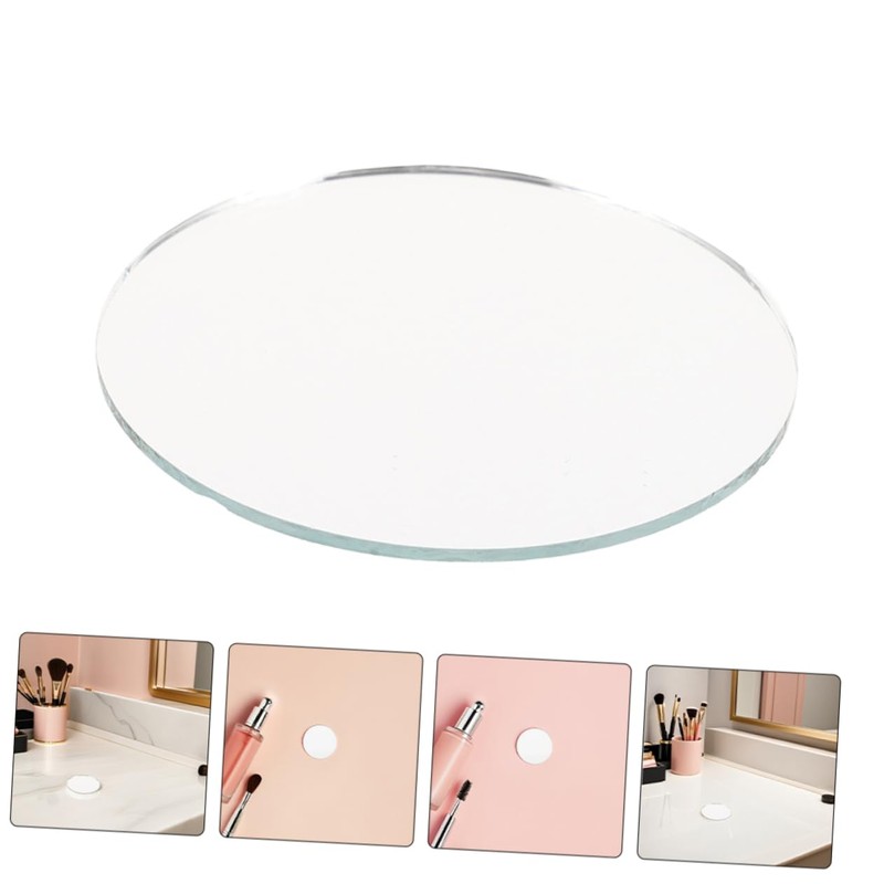 Healeved 20pcs Small Round Glass Mirrors Circle Glass Mirrors Tiles