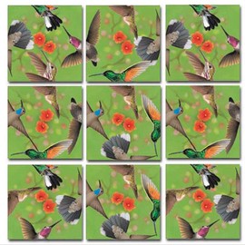 Bundle of Scramble Squares B Dazzle Birds Puzzles for Adults/Teens/Kids - 3 Puzzles Included - North American Birds, Hummingbirds and Cardinals with Exclusive Digital Timer