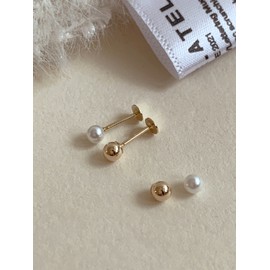 14k gold ball lablet piercing 4mm each (1 piece) / 14k 골드 볼 라블렛 피어싱 4mm  낱개(1개)