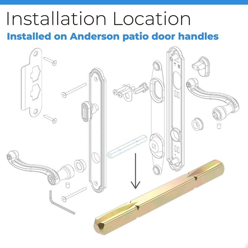 Replacement Andersen Door Handle Parts 3-3/4 Long Compatible with Andersen