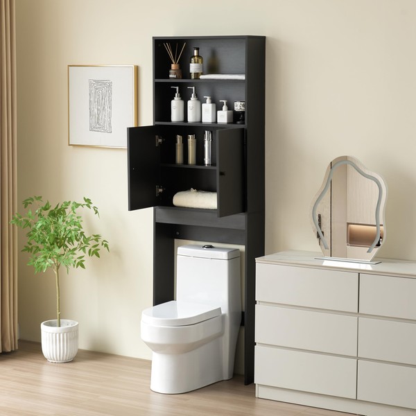 SVRCK Over The Toilet Storage Cabinet with 2 Barn Doors,