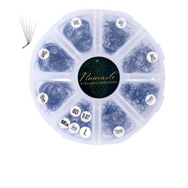 L curl | 6D | 1200 Premade volume fans eyelash extension | 8 sizes-in-1 round mixed box | Includes lengths from 9mm-16mm | C, CC, D & L curl | 0.07 | For professional lash artist
